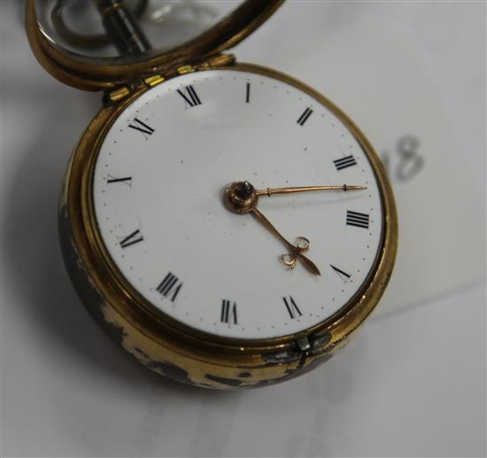 A George III gilt-metal pair-cased pocket watch by Henry Fish, London
